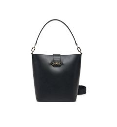 Снимка на Tommy Hilfiger Дамска чанта Heritage Leather Bucket AW0AW17396 Черен