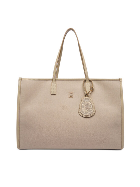 Снимка на Tommy Hilfiger Дамска чанта Th City Large Tote Melton AW0AW18215 Бежов