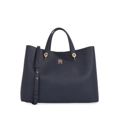 Снимка на Tommy Hilfiger Дамска чанта Th Emblem Satchel AW0AW15177 Тъмносин