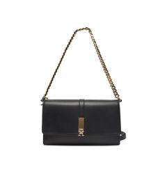 Снимка на Tommy Hilfiger Дамска чанта Th Heritage Conv Crossover Chain AW0AW17223 Черен