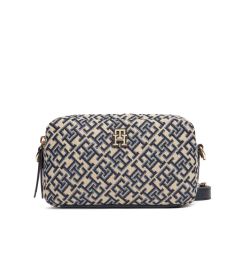 Снимка на Tommy Hilfiger Дамска чанта Th Jacquard Camera Bag AW0AW17443 Тъмносин