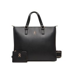 Снимка на Tommy Hilfiger Дамска чанта Th Joy Satchel AW0AW16814 Черен