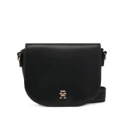 Снимка на Tommy Hilfiger Дамска чанта Th Logotape Saddle Bag AW0AW17184 Черен