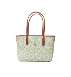 Снимка на Tommy Hilfiger Дамска чанта Th Monoplay Leather Mini Tote AW0AW17415 Зелен