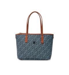 Снимка на Tommy Hilfiger Дамска чанта Th Monoplay Leather Mini Tote AW0AW17415 Тъмносин