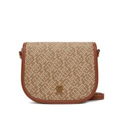 Снимка на Tommy Hilfiger Дамска чанта Th Monoplay Leather Saddle Bag AW0AW17414 Кафяв