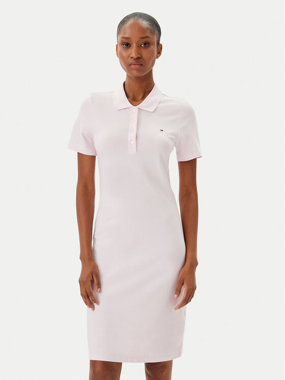 Снимка на Tommy Hilfiger Ежедневна рокля WW0WW43228 Розов Slim Fit