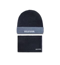 Снимка на Tommy Hilfiger Комплект шапка и шал тип комин AU0AU01938 Тъмносин