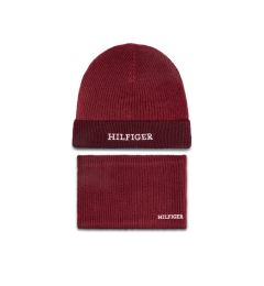 Снимка на Tommy Hilfiger Комплект шапка и шал тип комин AU0AU01938 Червен