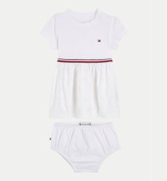 Снимка на Tommy Hilfiger Лятна рокля Broderie KN0KN01801 Бял Regular Fit