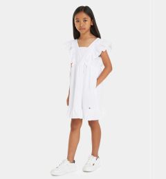 Снимка на Tommy Hilfiger Лятна рокля Gingham KG0KG07930 M Бял Relaxed Fit