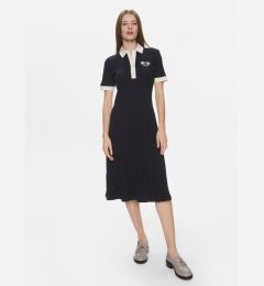 Снимка на Tommy Hilfiger Плетена рокля F&F Crest 85 Polo Dress Rib WW0WW40617 Тъмносин Regular Fit