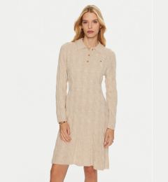 Снимка на Tommy Hilfiger Плетена рокля WW0WW43085 Бежов Regular Fit