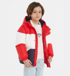 Снимка на Tommy Hilfiger Пухено яке Essential Colorblock KB0KB08559 S Червен Regular Fit