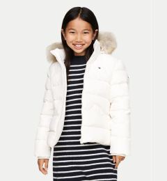 Снимка на Tommy Hilfiger Пухено яке Essential KG0KG07399 M Бял Regular Fit