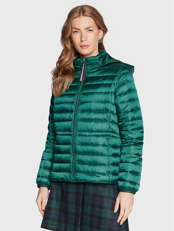 Снимка на Tommy Hilfiger Пухено яке Feminne WW0WW37264 Зелен Regular Fit