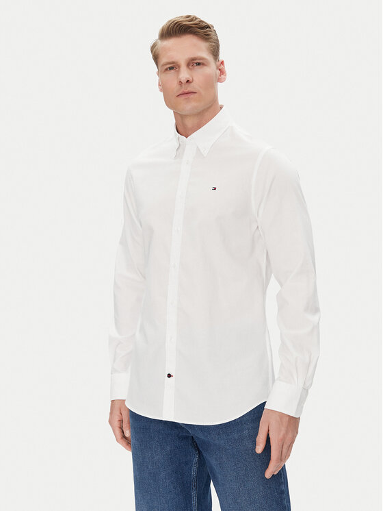 Снимка на Tommy Hilfiger Риза MW0MW38658 Бял Slim Fit