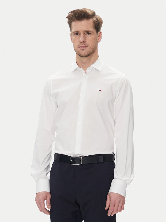Снимка на Tommy Hilfiger Риза MW0MW39279 Бял Slim Fit