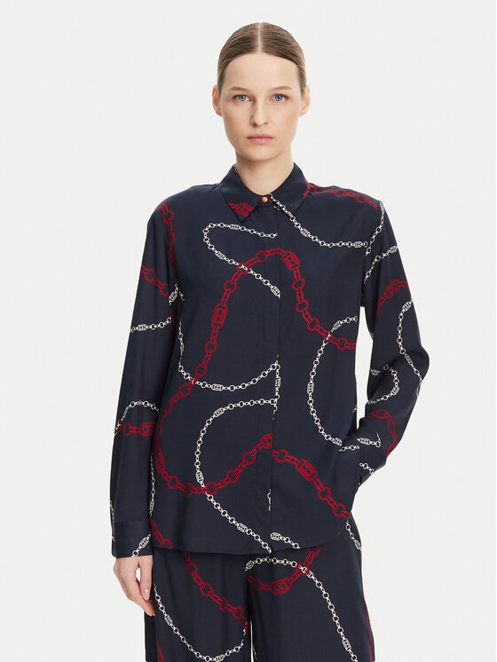 Снимка на Tommy Hilfiger Риза WW0WW44045 Тъмносин Relaxed Fit