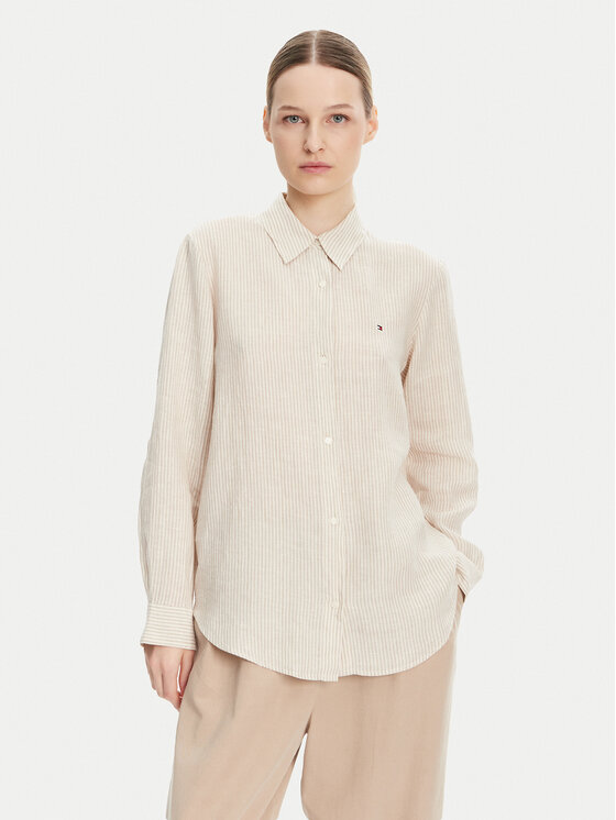 Снимка на Tommy Hilfiger Риза WW0WW44679 Бежов Relaxed Fit