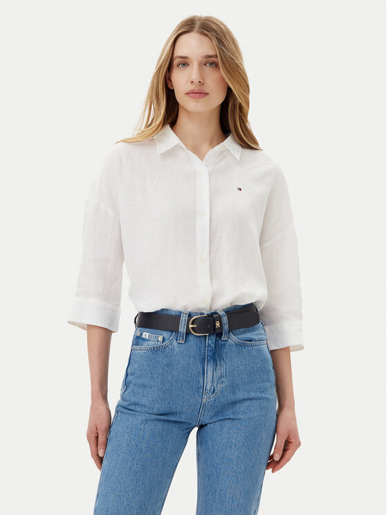 Снимка на Tommy Hilfiger Риза WW0WW46169 Бял Loose Fit