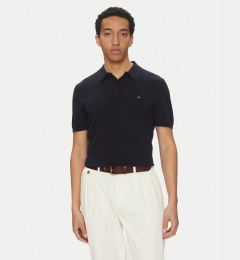 Снимка на Tommy Hilfiger Тениска с яка и копчета Essential MW0MW37396 Тъмносин Regular Fit