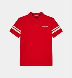 Снимка на Tommy Hilfiger Тениска с яка и копчета Monotype KB0KB08882 D Червен Regular Fit
