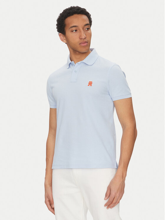 Снимка на Tommy Hilfiger Тениска с яка и копчета MW0MW33167 Светлосиньо Regular Fit