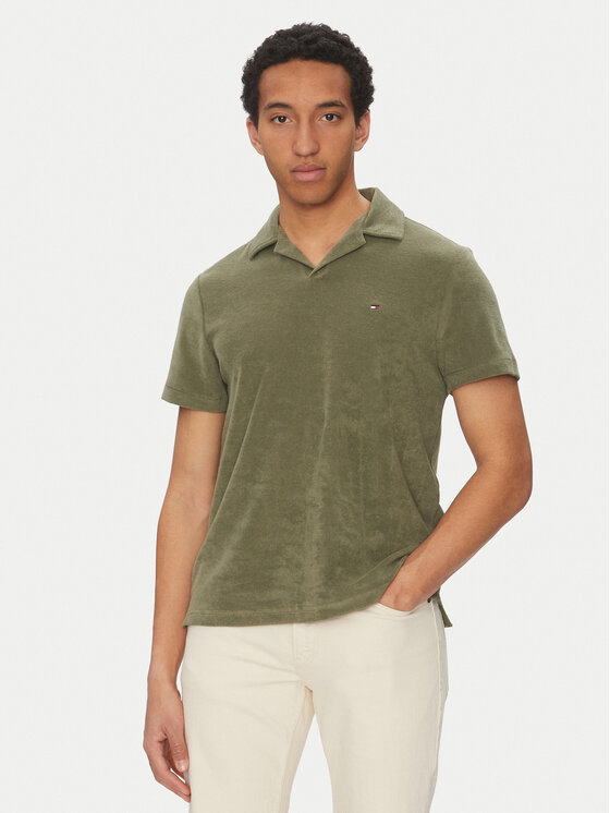 Снимка на Tommy Hilfiger Тениска с яка и копчета MW0MW38479 Зелен Regular Fit