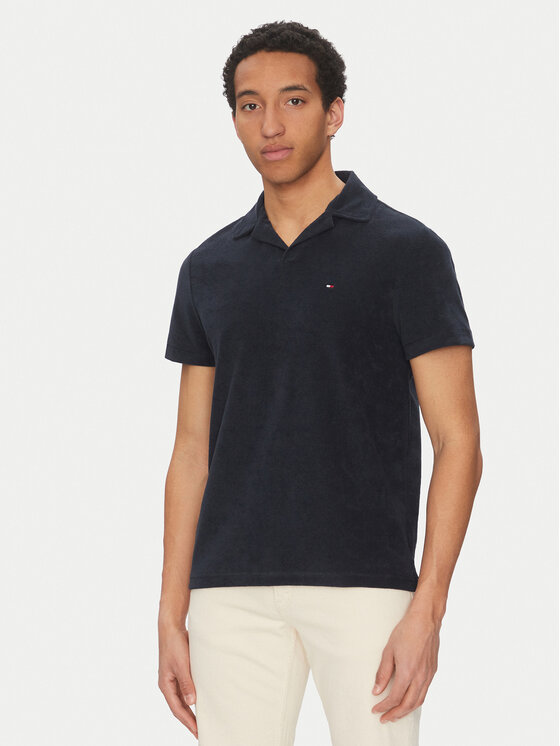 Снимка на Tommy Hilfiger Тениска с яка и копчета MW0MW38479 Тъмносин Regular Fit