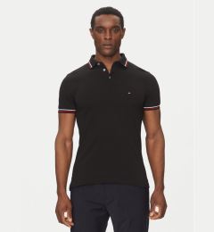 Снимка на Tommy Hilfiger Тениска с яка и копчета Tipped MW0MW37346 Черен Slim Fit