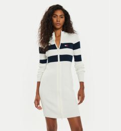 Снимка на Tommy Jeans Плетена рокля Tjw Rwb Badge DW0DW18720 Екрю Slim Fit