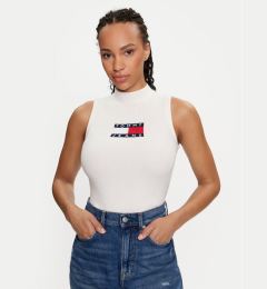 Снимка на Tommy Jeans Поло Center Flag DW0DW18527 Екрю Slim Fit