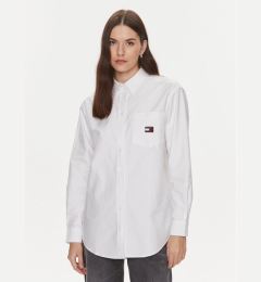 Снимка на Tommy Jeans Риза Badge Boyfriend DW0DW17351 Бял Relaxed Fit