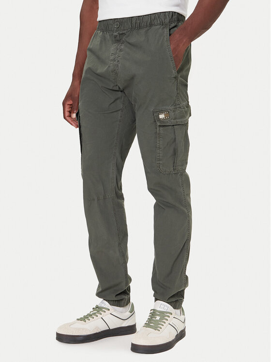 Снимка на Tommy Jeans Текстилни панталони DM0DM22003 Зелен Regular Fit