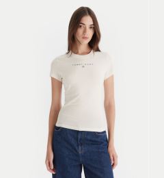 Снимка на Tommy Jeans Тишърт Bling Linear DW0DW21550 Бял Slim Fit