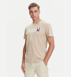 Снимка на Tommy Jeans Тишърт Dna Flag DM0DM21941 Бежов Regular Fit