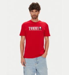 Снимка на Tommy Jeans Тишърт Dna Flag DM0DM21941 Червен Regular Fit