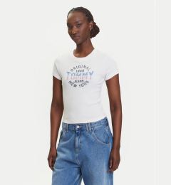 Снимка на Tommy Jeans Тишърт DW0DW21421 Екрю Slim Fit