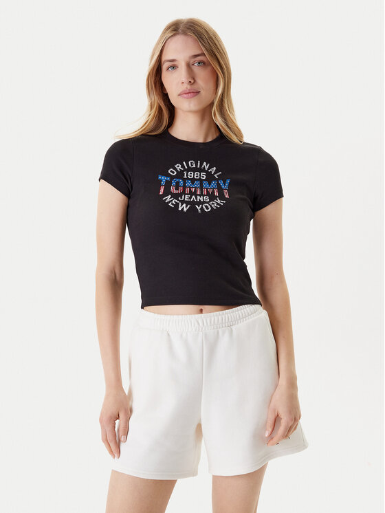 Снимка на Tommy Jeans Тишърт DW0DW21421 Черен Slim Fit