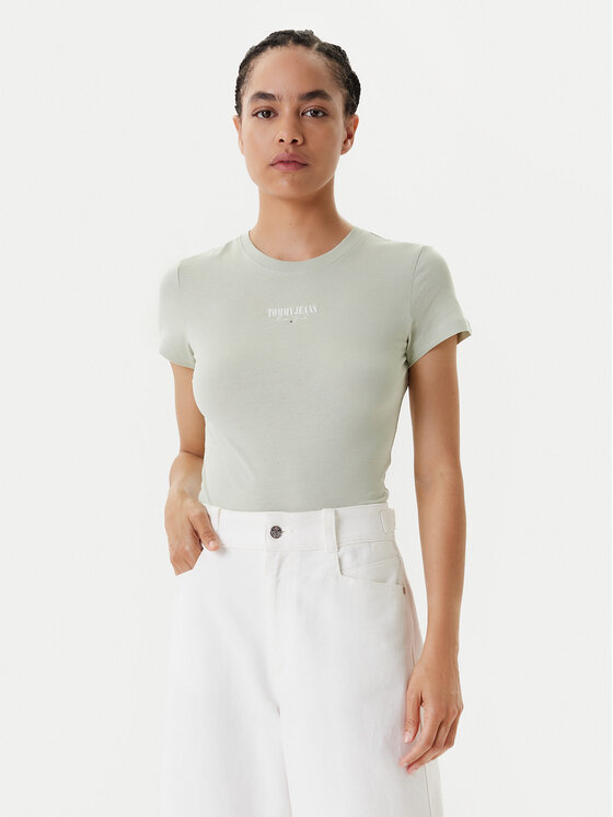 Снимка на Tommy Jeans Тишърт Essential DW0DW20913 Зелен Slim Fit