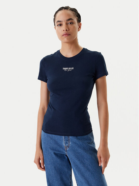 Снимка на Tommy Jeans Тишърт Essential DW0DW20913 Тъмносин Slim Fit