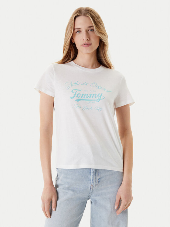 Снимка на Tommy Jeans Тишърт Essential DW0DW21404 Бял Regular Fit