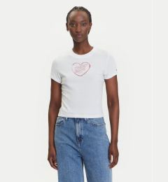 Снимка на Tommy Jeans Тишърт Heart DW0DW21390 Бял Slim Fit