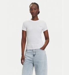 Снимка на Tommy Jeans Тишърт Linear DW0DW21164 Екрю Slim Fit