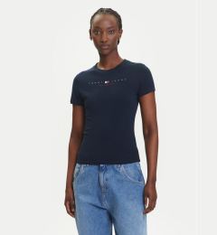 Снимка на Tommy Jeans Тишърт Linear DW0DW21422 Тъмносин Slim Fit