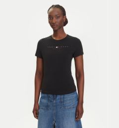 Снимка на Tommy Jeans Тишърт Linear DW0DW21422 Черен Slim Fit