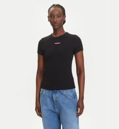 Снимка на Tommy Jeans Тишърт Script Label DW0DW21402 Черен Slim Fit