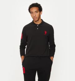 Снимка на U.S. Polo Assn. Тениска с яка и копчета MUP1935 Черен Regular Fit