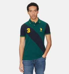 Снимка на U.S. Polo Assn. Тениска с яка и копчета MUP3996 Зелен Regular Fit
